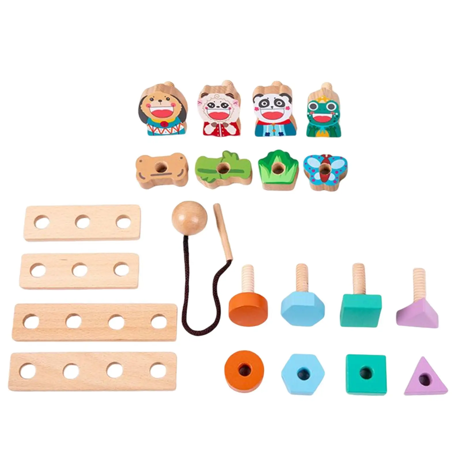 

Wooden Screw Nut Toy Screw Building Construction Set for Preschool Kids Boys