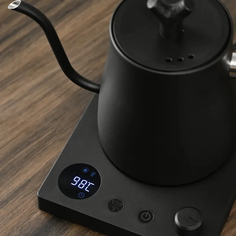1000W Electric Gooseneck Kettle 1000ml 304 Stainless Steel Coffee Pot Intelligent Constant Temperature LED Display for CoffeeTea 6