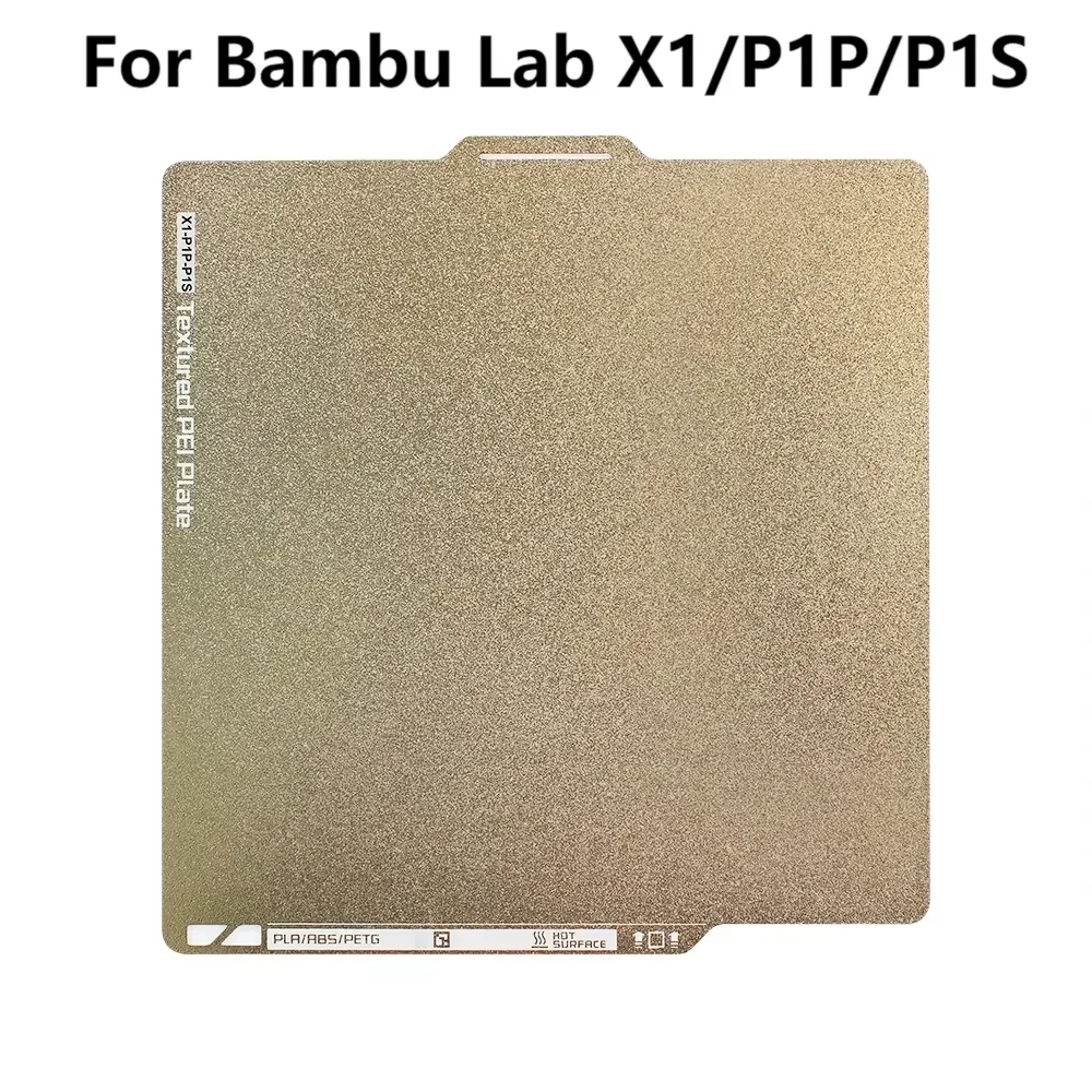 Bambu Lab X1/P1P/P1S 텍스처 용 빌드 플레이트 PEI 침대 대나무 실험실 3D 프린터 액세서리 용 양면 PEI 스프링 강판