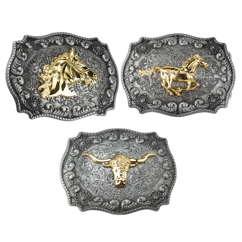 

Long Horn Western Belt Buckle Metal Belt Buckle For Men Cowboy Belt Buckle drop shipping