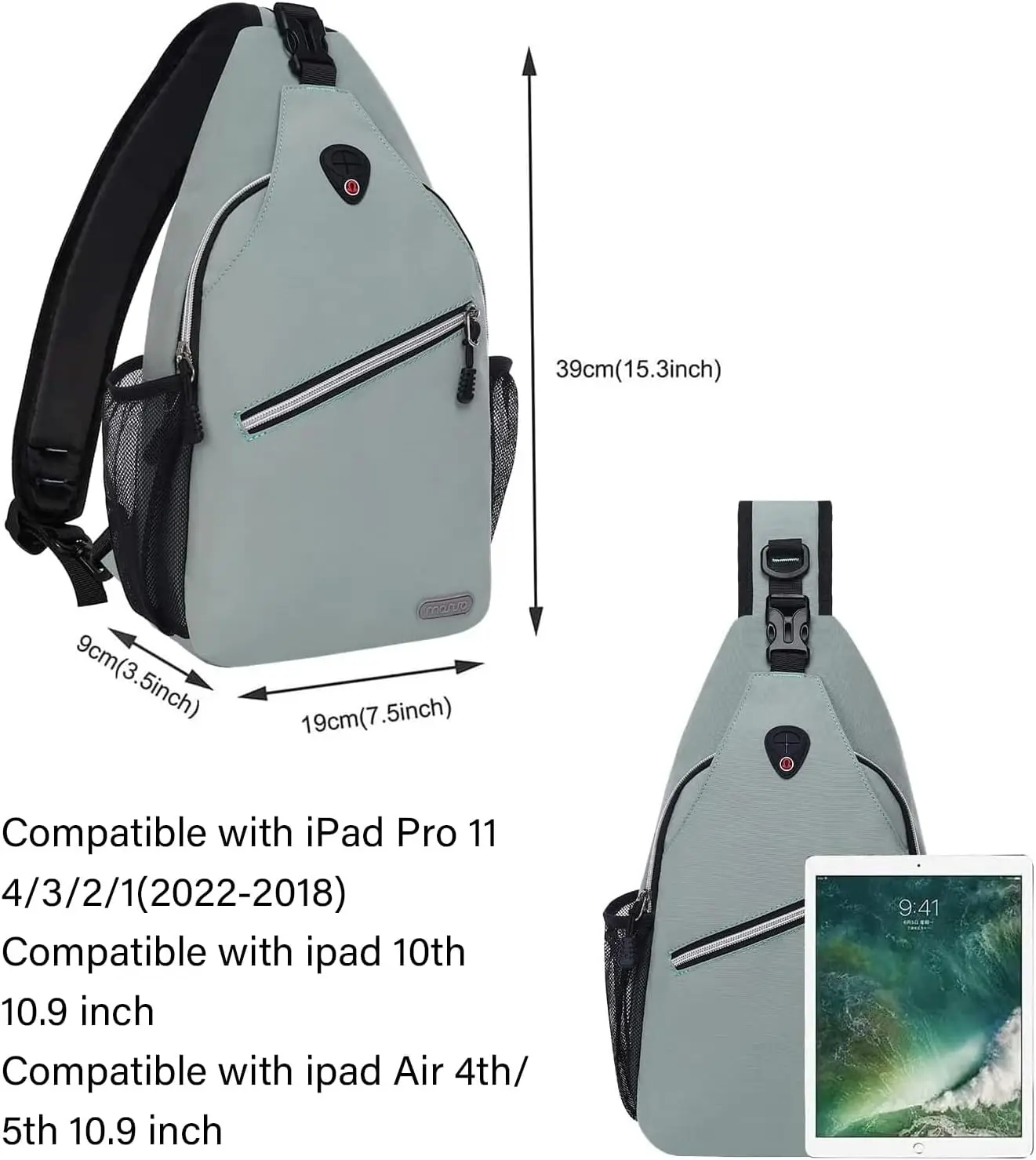 MOSISO Sling Bag for Men's Women Multipurpose Crossbody Shoulder Bag Travel Hiking Daypack Casual Hip Hop Unisex Chest Bag