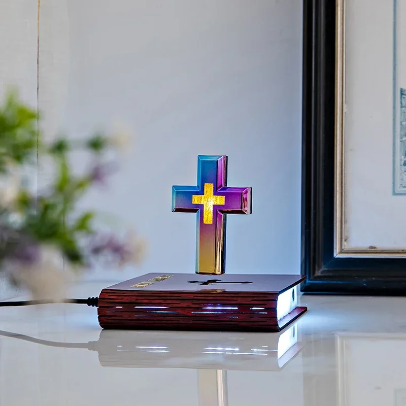 Nieuwe Meerkleurige Schakelende Kruis Begraaflaats 라이트 위트 플라스틱 Kruis Buiten Religieuze Jezus Geloof Meubeldecoratie 