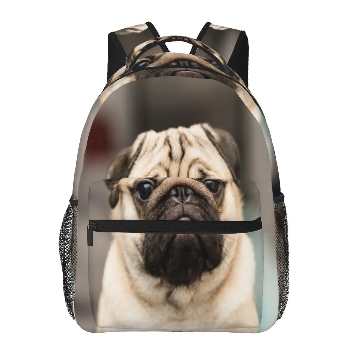 

Women Backpack Cute Pug Dog Have Question Fashion Bag for Women Men School Bag Bookbag Mochila