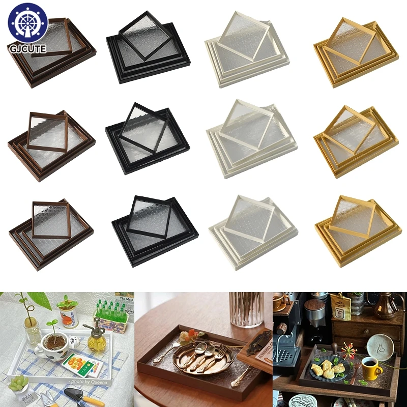 

4 шт./набор, прозрачный поднос в масштабе 1:6/1:12 для кукольного домика