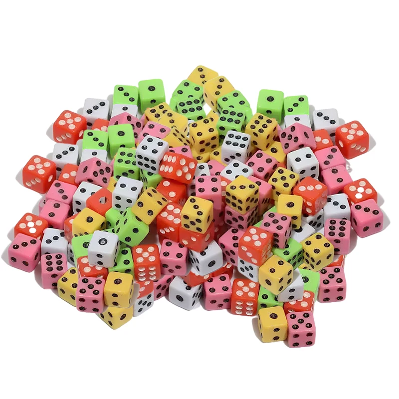 300pcs 주사위 다채로운 8mm 직각 엔터테인먼트 용품 레저 테이블 게임 소품 축제 파티 바 TMZ를위한 Dafabet