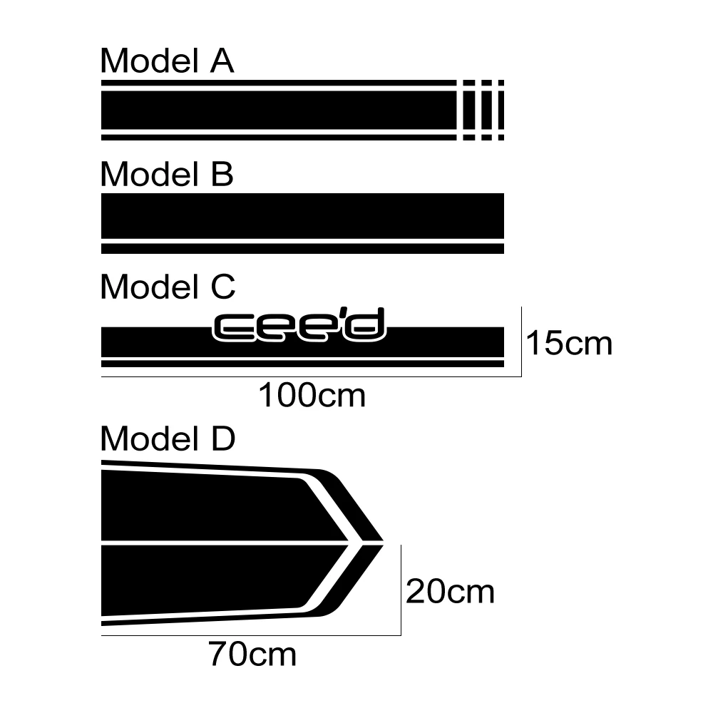 Für kia ceed 1 2 3 gt linie jd sw ed autotür seiten aufkleber sport stil  stilvolle grafiken vinyl dekor aufkleber tuning auto zubehör