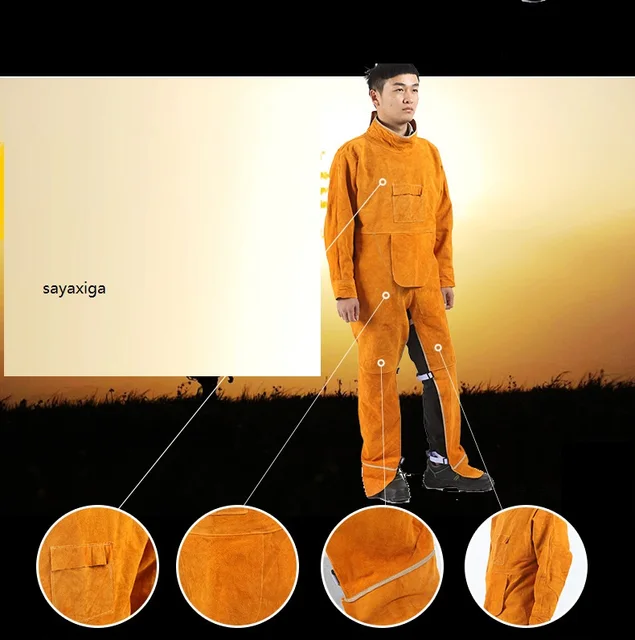 COPERTURE TERMOISOLANTI IN Pelle Bovina Lavoro Ghette Per Saldatura EUR - Foto 9