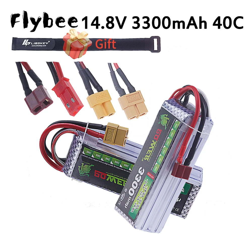 Batterie LiPo 4S 3300mAh 14.8V 40C pour Drone FPV RC