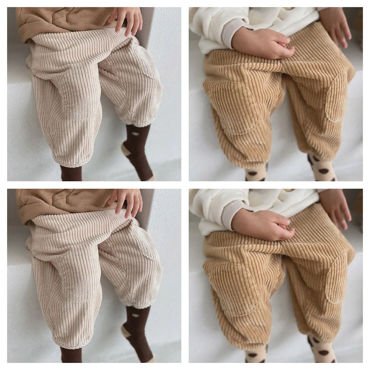 Baby Korean Style Pants Autumn Winter Padded Corduroy Boy's Pants Kids Corduroy Trousers Toddler Children Long