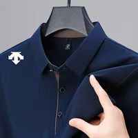 Polo de haute qualité pour hommes, couleur unie, été, nouveau, respirant, manches courtes, t-shirt imprimé original, vêtements tendance pour hommes 6