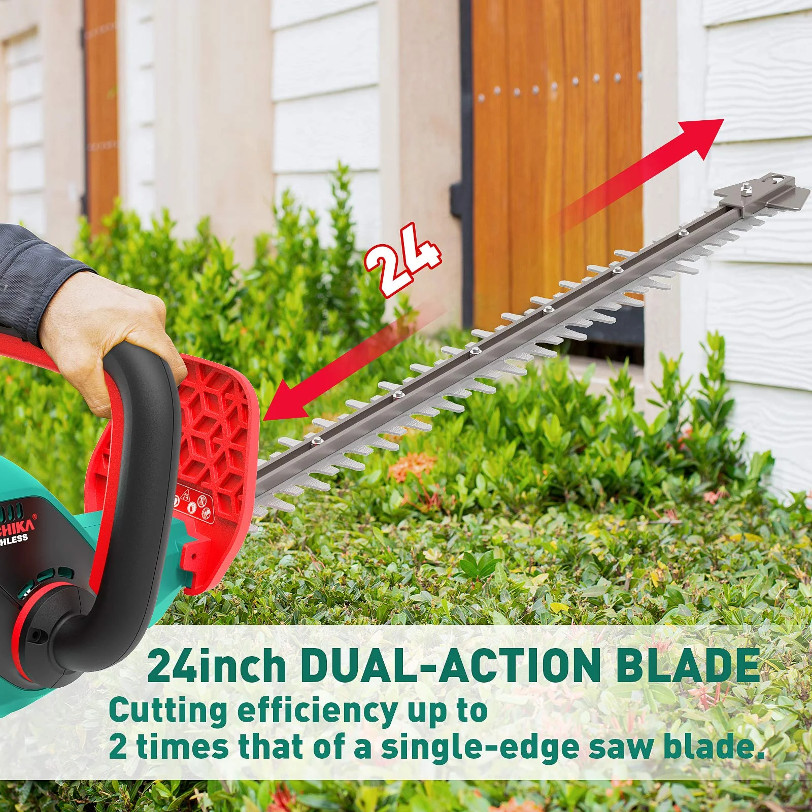 40V Hedge Trimmer, Dual-Action Blade