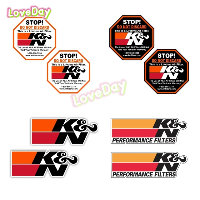 2Pcs K&N Filter Air Turbo Sticker Vinyl Vintage Racing Car Decoration Decal Sticker