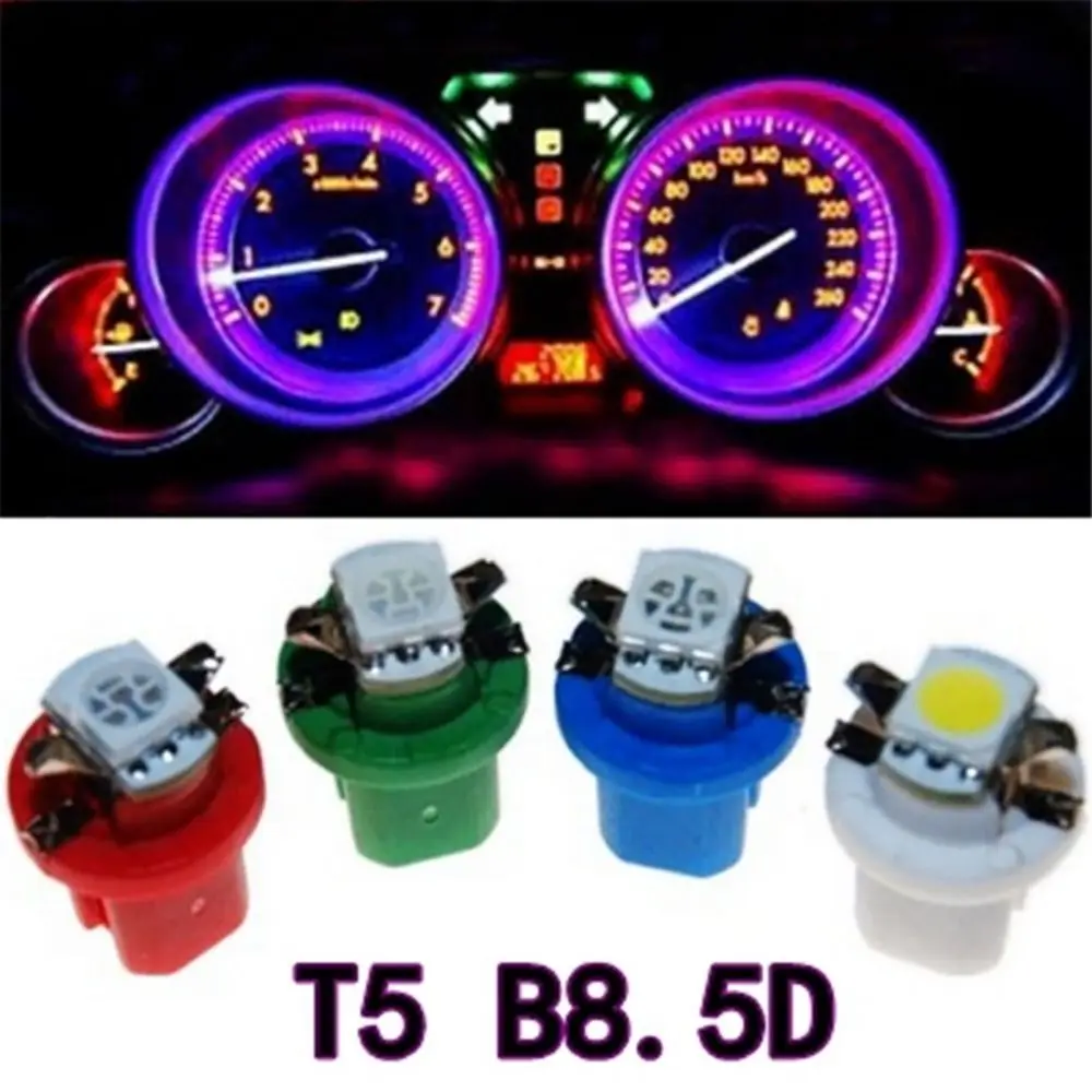 

10 шт., автомобильная лампа 5050SMD для приборной панели, модель B8.5D, 12 В, Универсальная автомобильная лампа для приборной панели