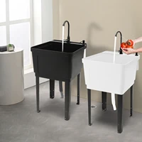 49*40.5*30cm White/black Freestanding Utility Sink with Zinc Alloy Finish 1-Handle Faucet 1