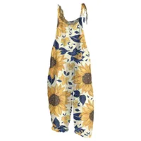 Sunflower Pattern Overalls For Women Fashion Slim Jumpsuit Women Casual Loose Romper For Women Mono Deportivos Mujer Gym - Image 4