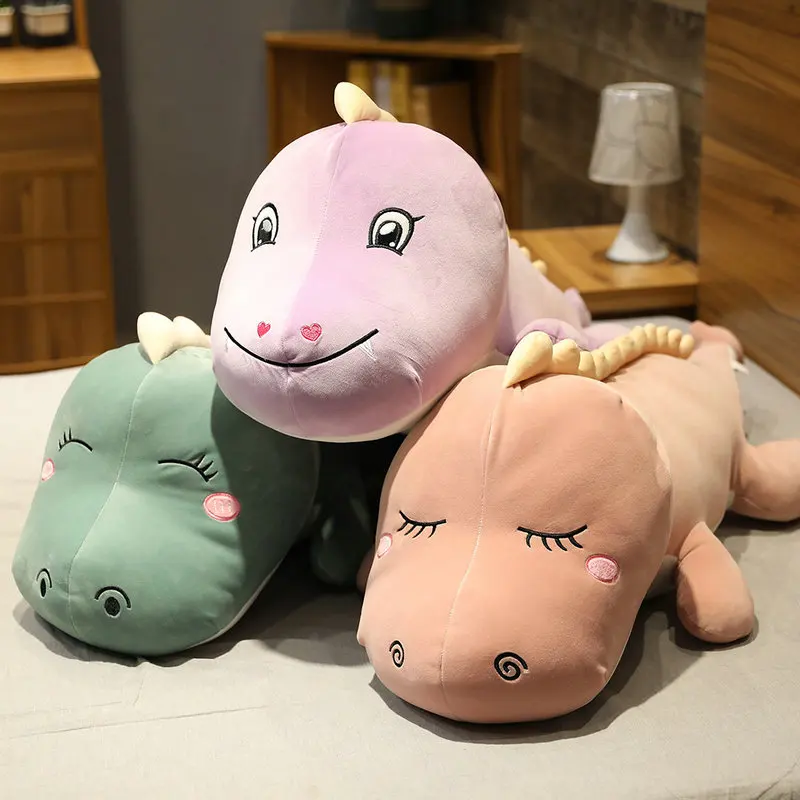 

80-120cm Cartoon Stuffed Doll Cute Close Dinosaur Plush Toy Waist Pillow Cushion Plushies for Kids Baby Birthday Gift