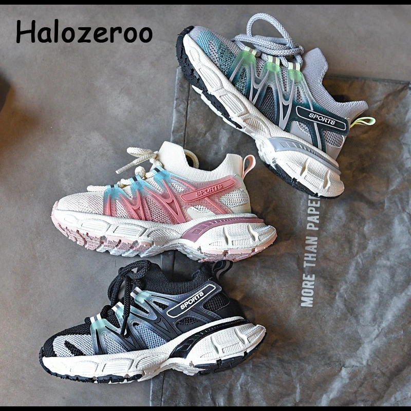 

2024 Autumn New Kids Sport Sneakers Baby Girls Athletic Shoes Children Brand Chunky Sneakers Boys Black Casual Sneakers Trainers