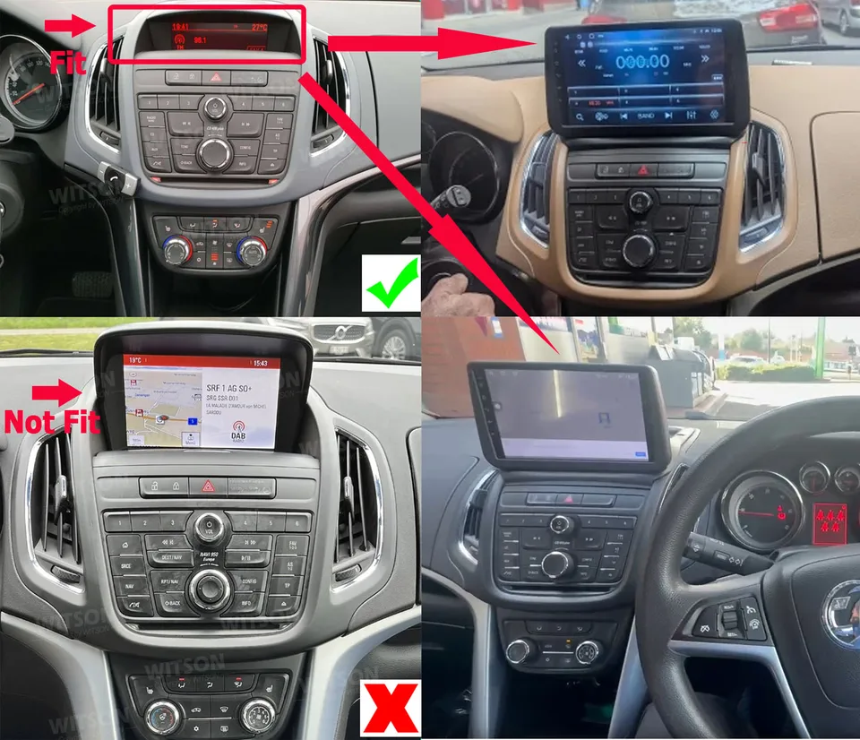 Kuda, console di navigazione (LHD) per Opel Zafira C Tourer da 12/2011, in finta pelle, nero