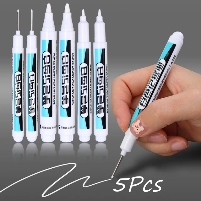 5pcs White Gel Pen 0.8mm High Light Marke Pen Black Cardboard Art Painting  Pen White Line Pens - AliExpress
