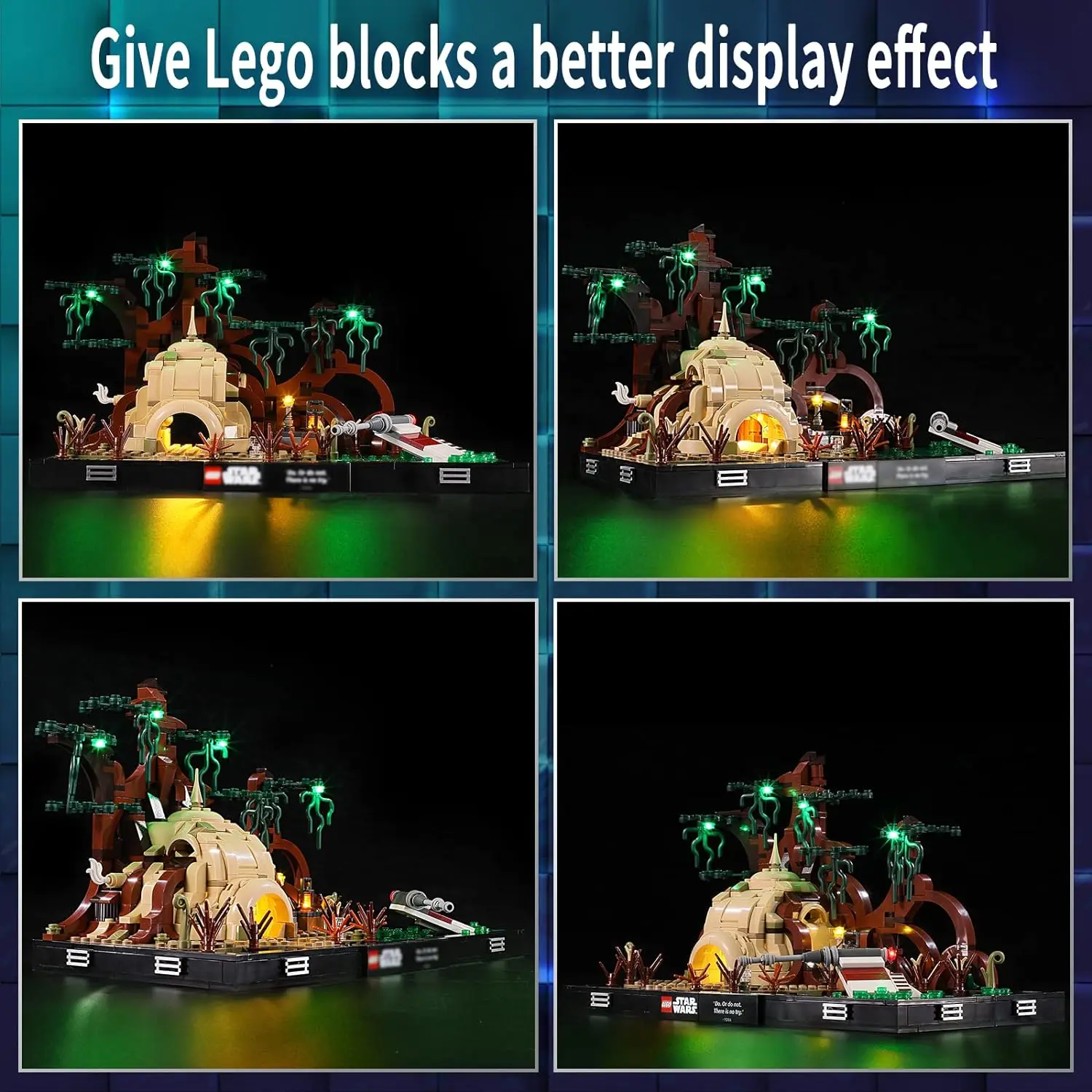 75330 Dagobah Jedi 훈련용 Hprosper LED 조명 배터리 상자가 있는 디오라마 장식 램프(레고 빌딩 블록은 포함되지 않음)