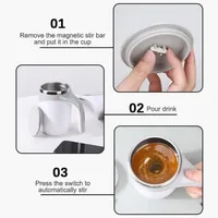 1PC Rechargeable Electric Automatic Stirring Magnetic Mug 380ml Stainless Steel Mixer Coffee Milk Mixing Cup Perfect For Home 4