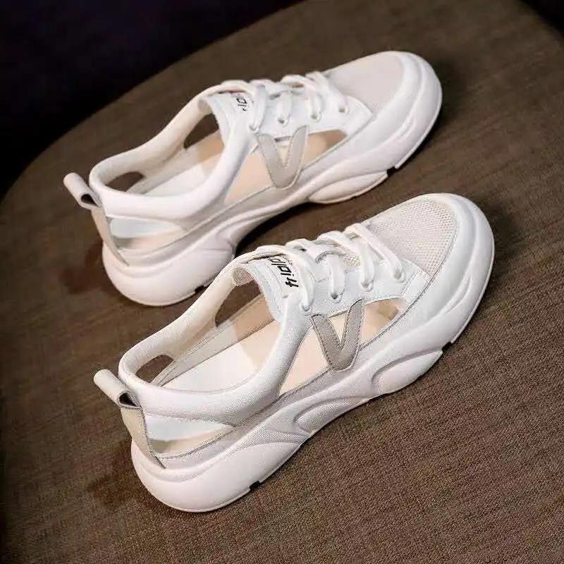2022 New Summer White Shoes Women's All-Match Internet Celebrity Leisure Pump Sports Sandals Summer Flat Tide Women Sandals 