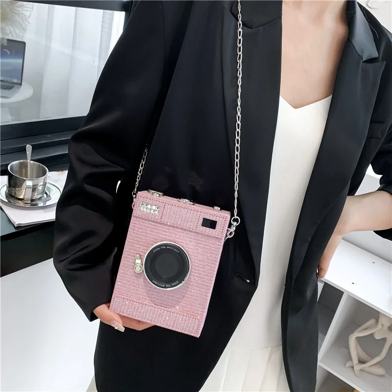 2023 New Shoulder Bag Mini Cameral Box Style Trend Design Chain Business Casual Party Phone Pouch Purse Storage Crossbody Bag