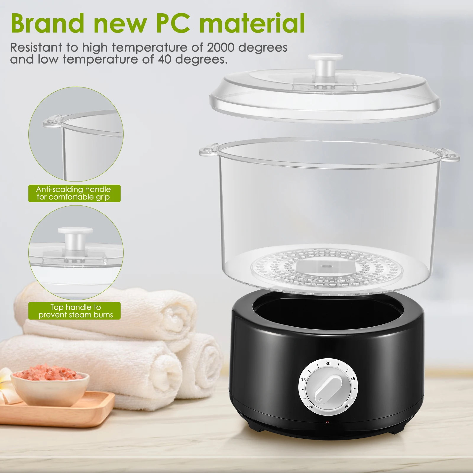 Quick heating Spa Towel Stone Warmer Heater Towel Steamer Daytime