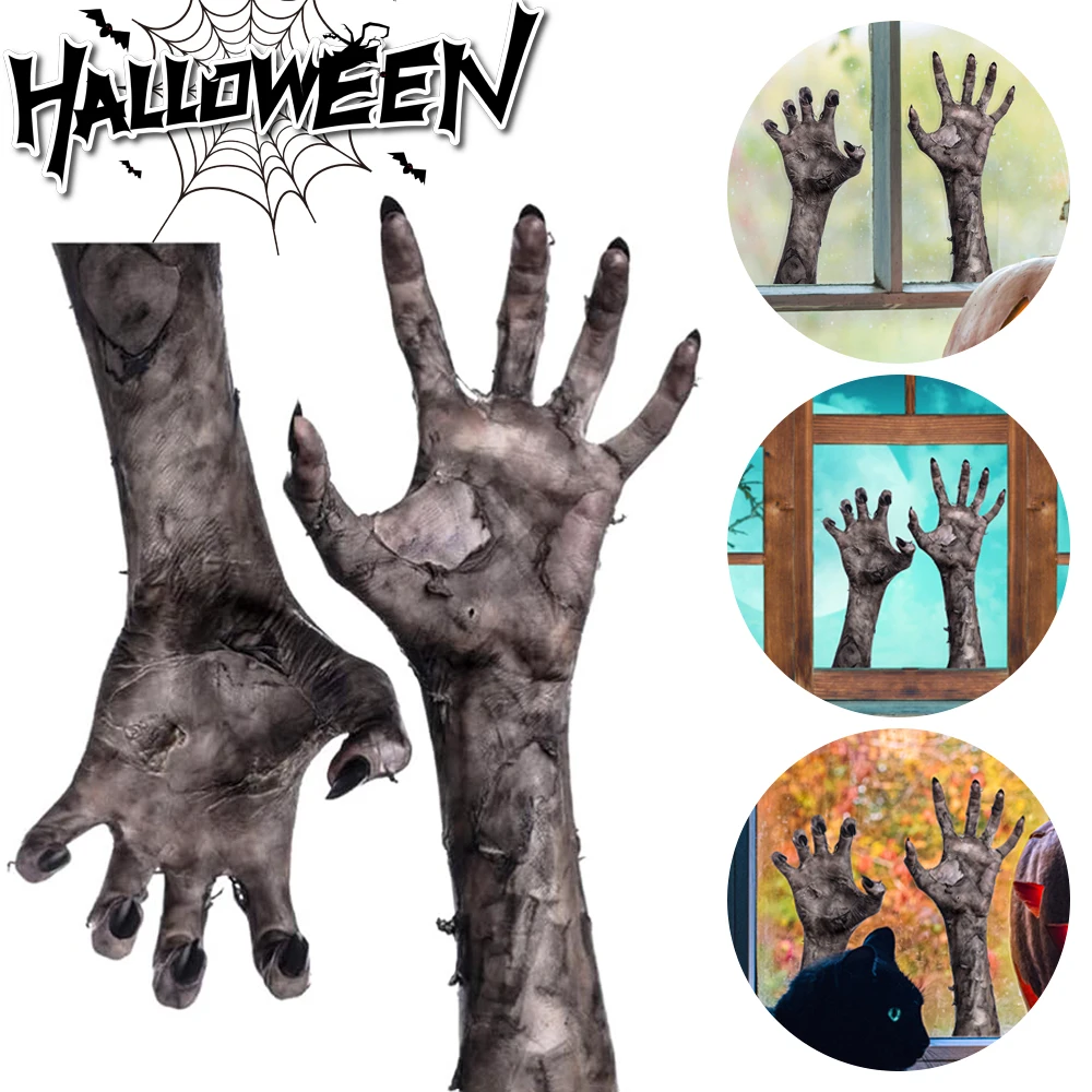 

Halloween 3D Ghost Hand Wall Sticker Self-adhesive Removable Wall Decals For Living Room Bedroom Halloween Party Decor Wallpaper