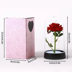 Eternal LED Light Rose in Glass Dome - Perfect Gift for Weddings and Mother's Day (Ss1)
