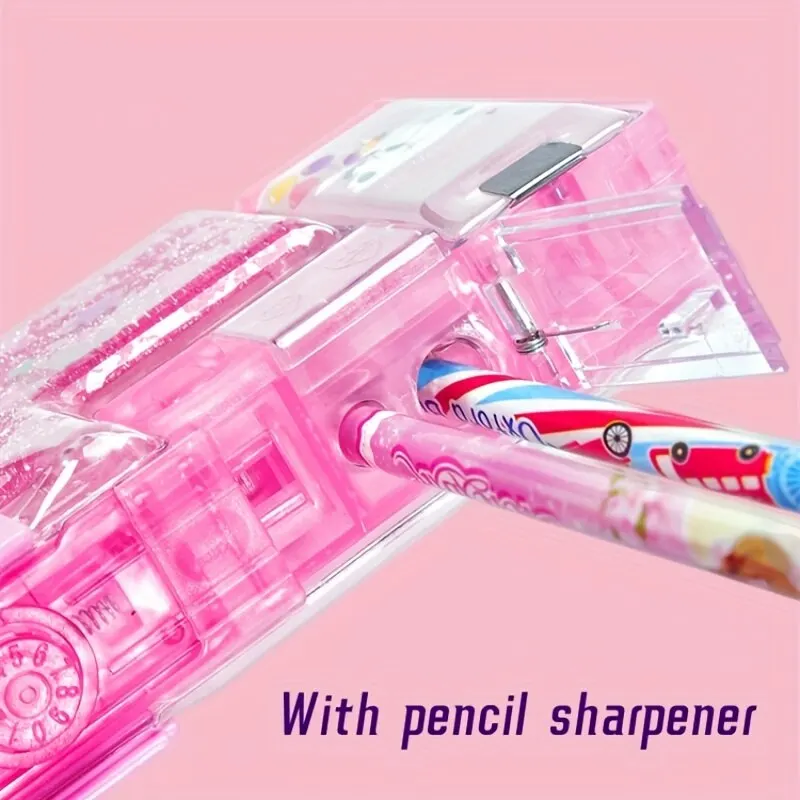 1PCS Star Sequin Quicksand Pencil Case With Pencil Sharpener & Password Lock
