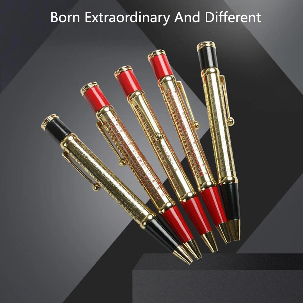 

China Red All Copper Metal Ballpoint Pen Heart Meridian Pen Neutral Rotating Signature Pen Pen For Business Office Gifts