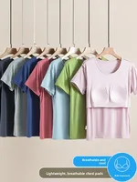 Modal Svel T-irt Women Summer Thin round Ne No Bra Casual Large Size Base irt Comfortable Breathable Loose Fit
