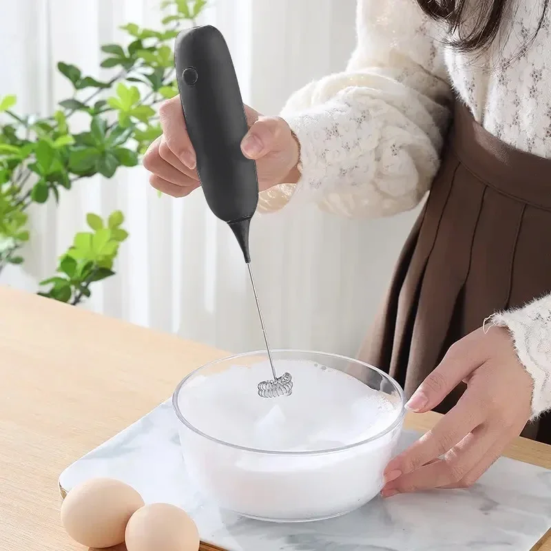 Battery Model Handheld Egg Beater Froth Mixer Kitchen Automatic Coffee Milk Foaming Mixer Kitchen Whisk Tools 1PC milk frother egg beater electric milk frother