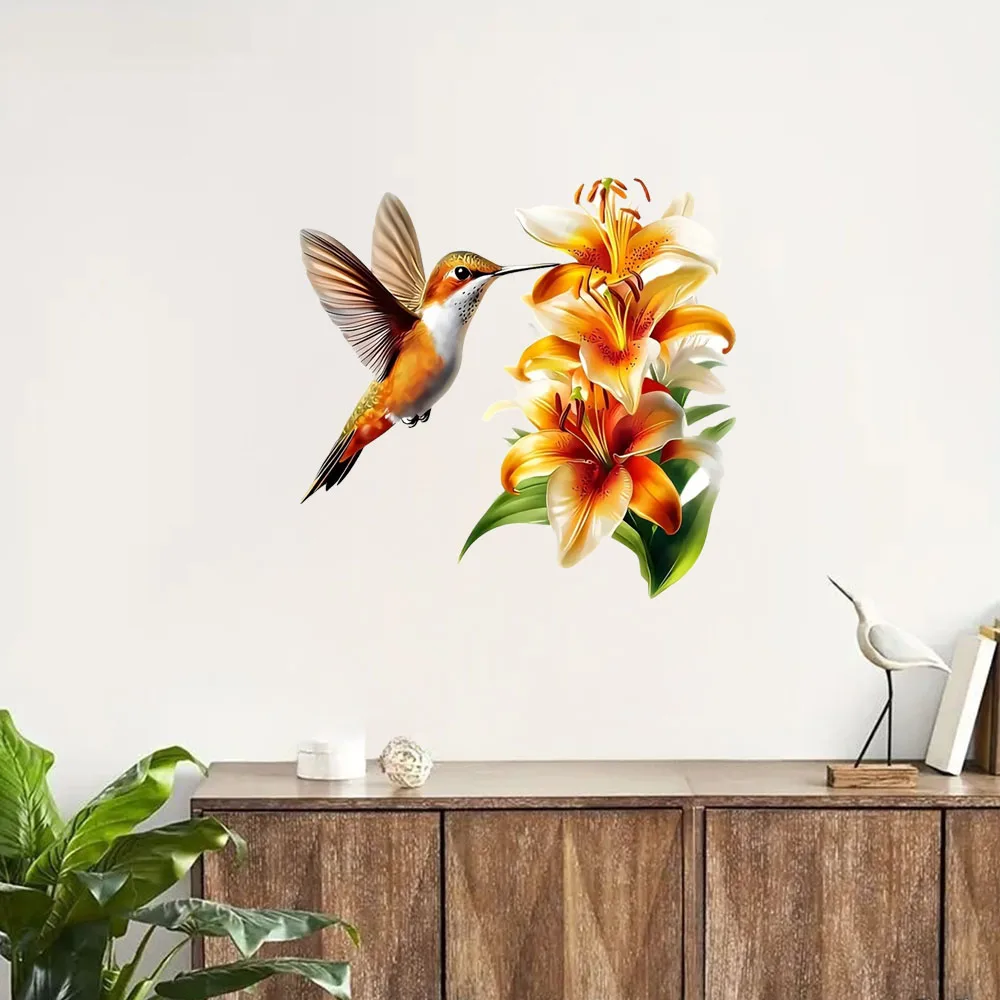 Floral & Hummingbird Waterproof Vinyl Stickers