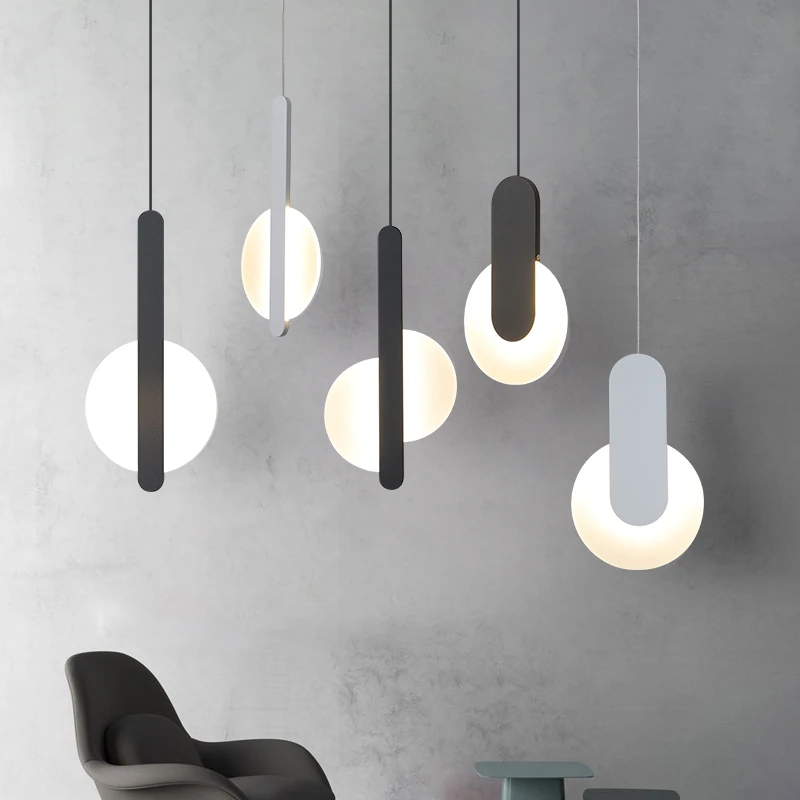 

Modern Scandinavian High Ceiling LED Pendant Lamp for Bedside Living Room Lighting Long Cable Suspension Luminaire Design