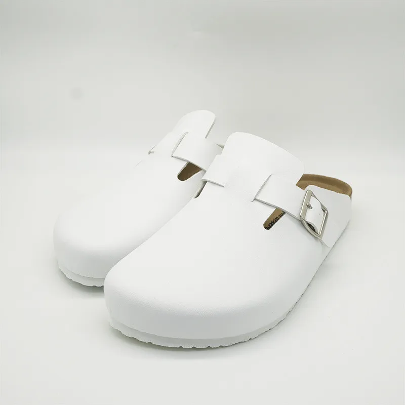 2024 Spring Women Closed Toe Slippers Lady Soft Leather Clogs Sandals for Men Retro Fashion Garden Mule Clog Lovers Slides 35-45