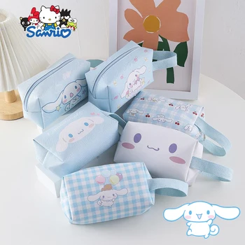 Sanrio Cinnamoroll Makeup Bag Kawaii Anime Cute Student Stationery Travel Cosmetic Toiletry Bag Cartoon Pencil Case Girls Gifts