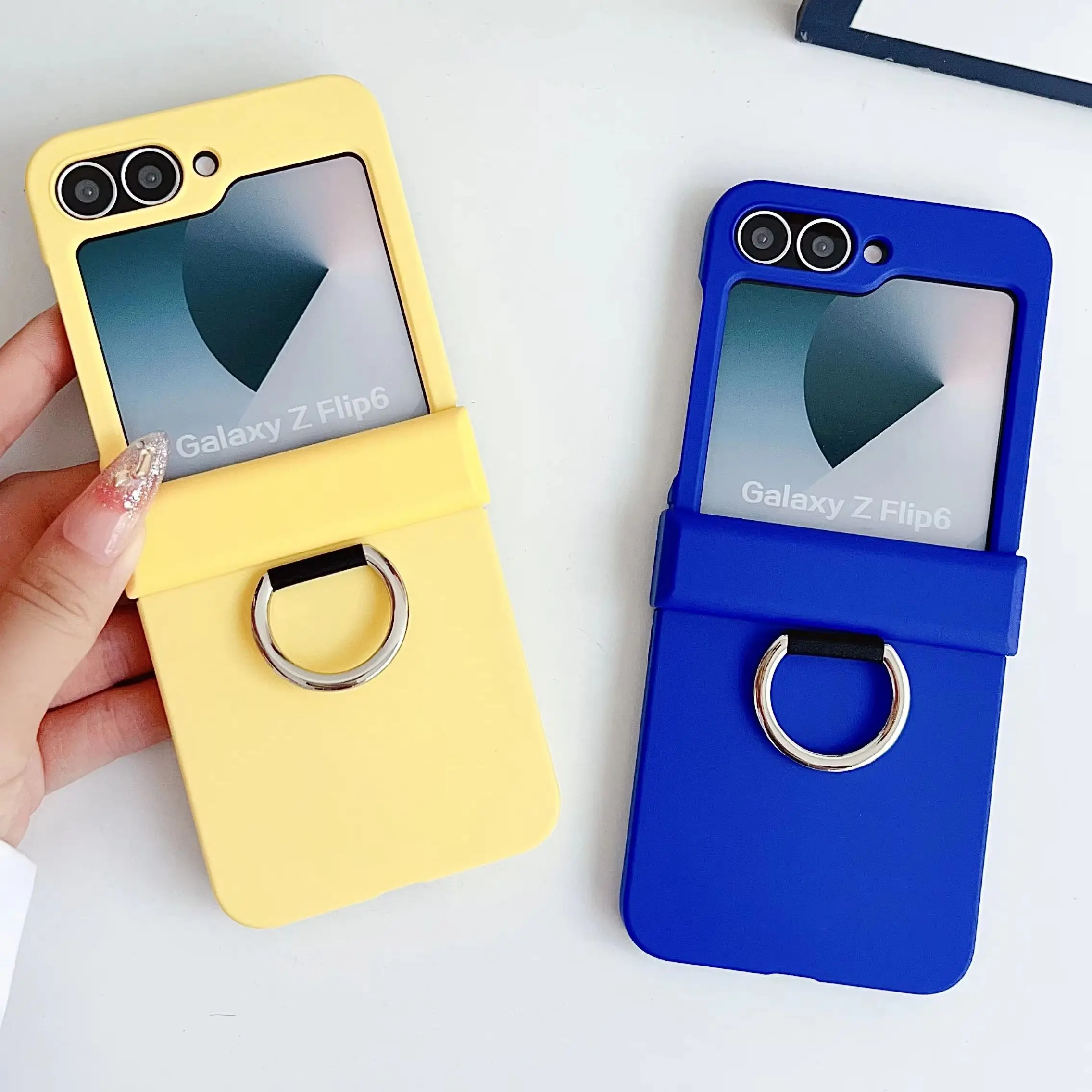 Colorful Matte Shockproof Case with Grip Ring and Finger Buckle