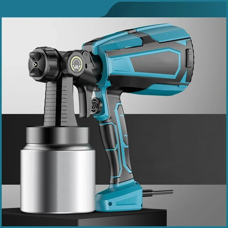 전기 스프레이건 무선 페인트 분무기, 자동 가구 스틸 코팅 에어브러시, Makita 21V 배터리와 호환 가능, 1000ml