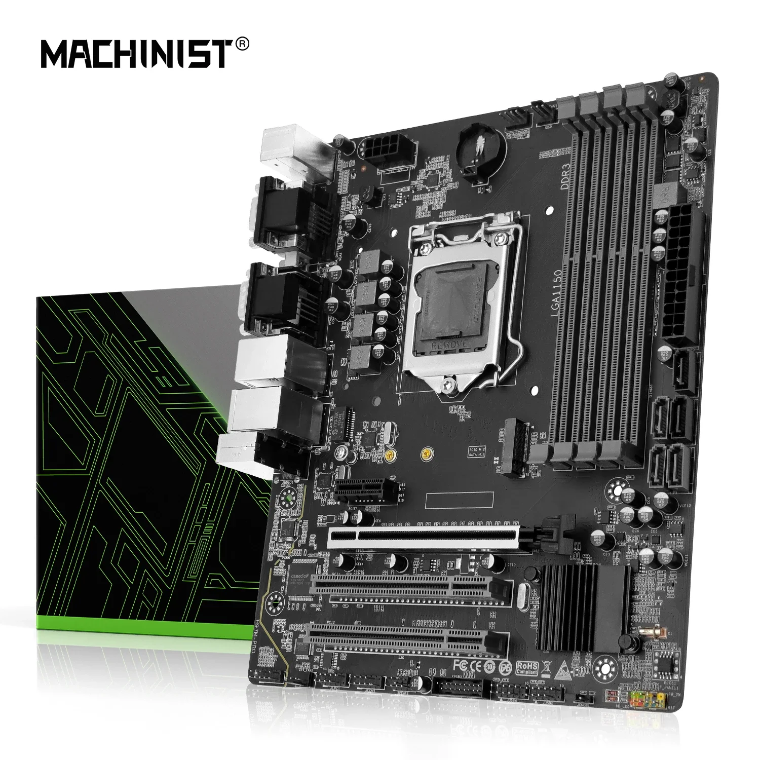 MACHINIST H97 Motherboard Support LGA 1150 CPU USB3.0 NVME/NGFF M.2 SSD 4*RAM Slot DDR3 RAM Desktop Memory H97M-PRO M-ATX