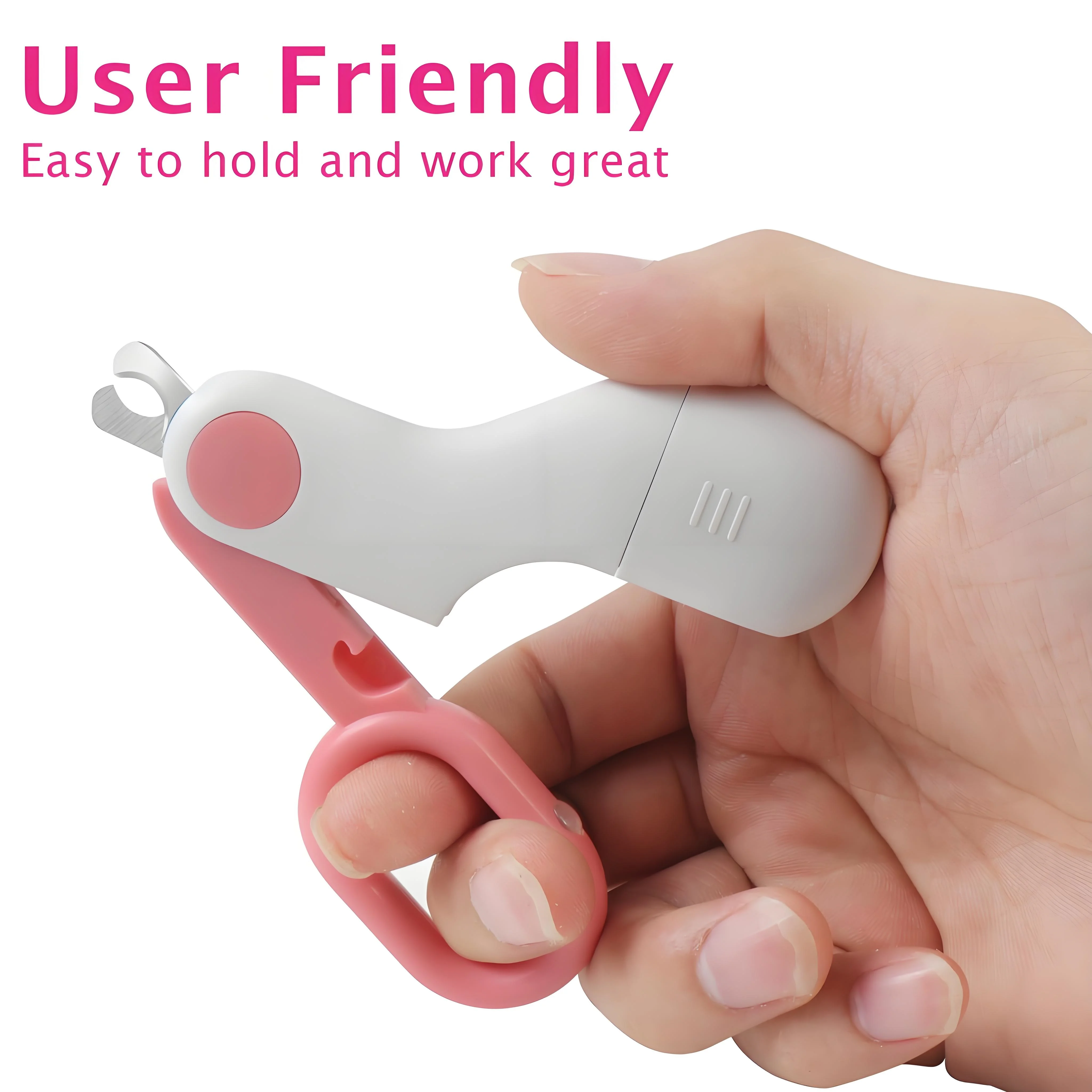 LED Pet Nail Clippers with Safety Guard – Precision Trimmer for Cats & Rabbits