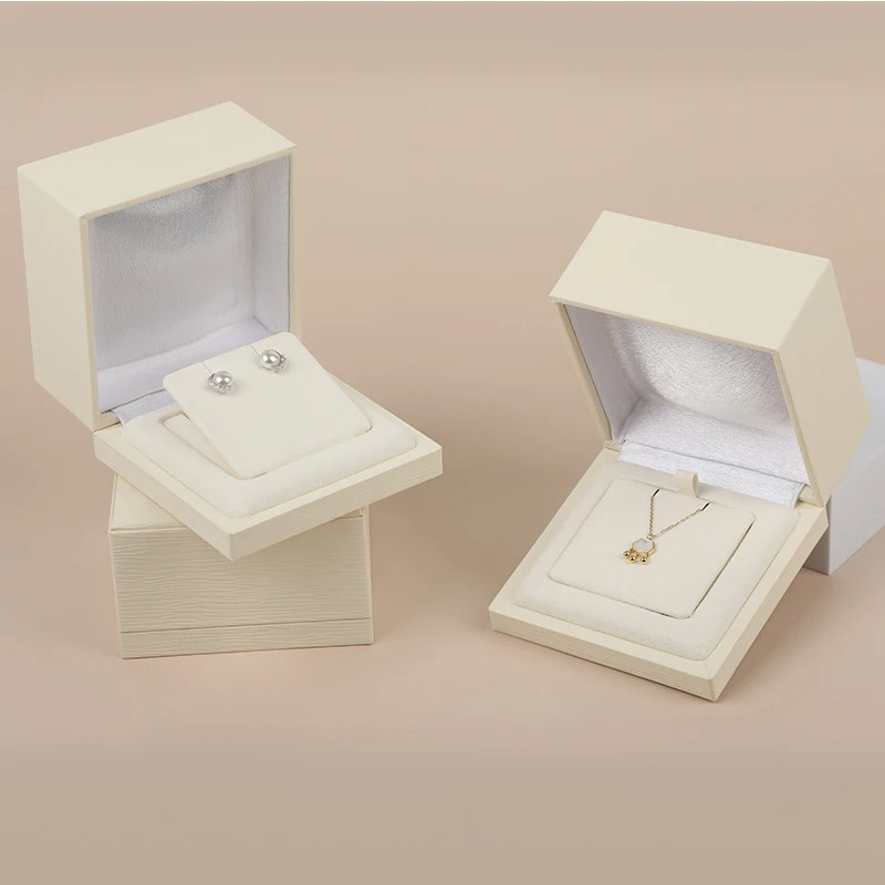 

High Quality Wedding Earring Ring Box Faux Leather Pendant Necklace Engagement Case Jewelry Packaging & Display Hot