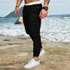 Men Cotton Pants Men's Ankle-banded Cargo Pants with Drawstring Waist Multiple Pockets for Gym Training Outdoor for Comfort 4