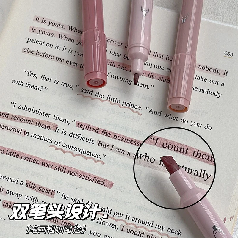Gradient Double-headed Highlighter Set 4PCS Kawaii Ins High-value Key Color Marker Pen DIY Student and Children's Handbook Pen highlighter marker highlighter pen marker pen
