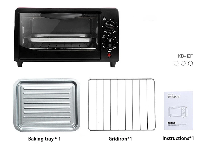 Description Picture 2 of item12L Timing Electric Oven With Grill Cooker Household Baking Machine Temperature Control Breakfast Machine Cake Baking EU Plug