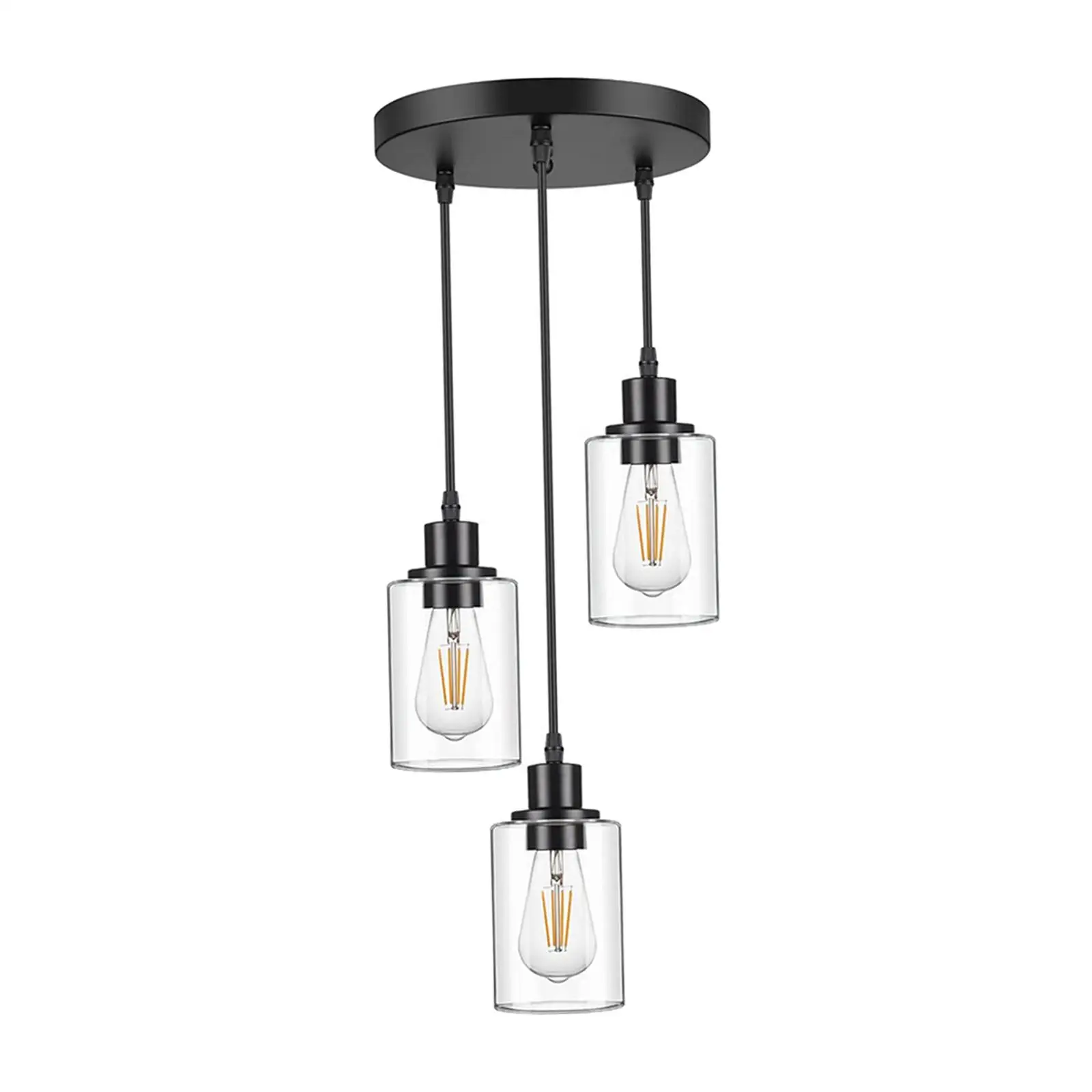 

Glass Chandelier Decorative E27 Base Retro Metal Modern Ceiling Light for Bedroom Restaurant Teahouse Living Room