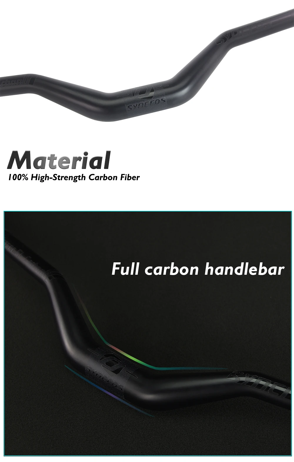 31.8mm 680/700/720mm Full Carbon Fiber MTB Bicycle Handlebar Riser