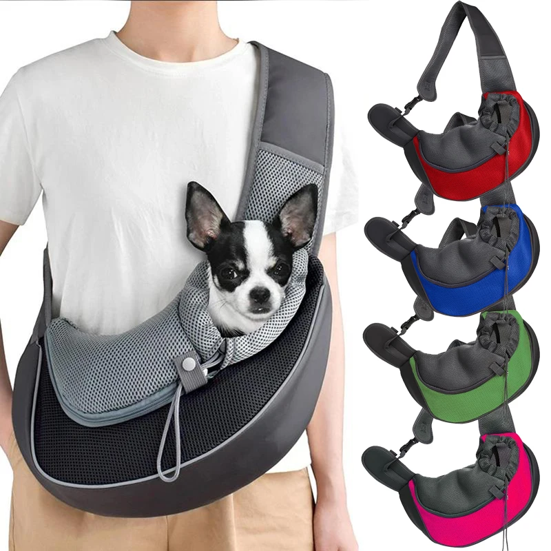Pet Cat Dog Carrier Backpack Travel Tote Shoulder Bags Mesh Sling Carry Pack Pet Dog Carrying Supplies Crossbody Shoulder Bag