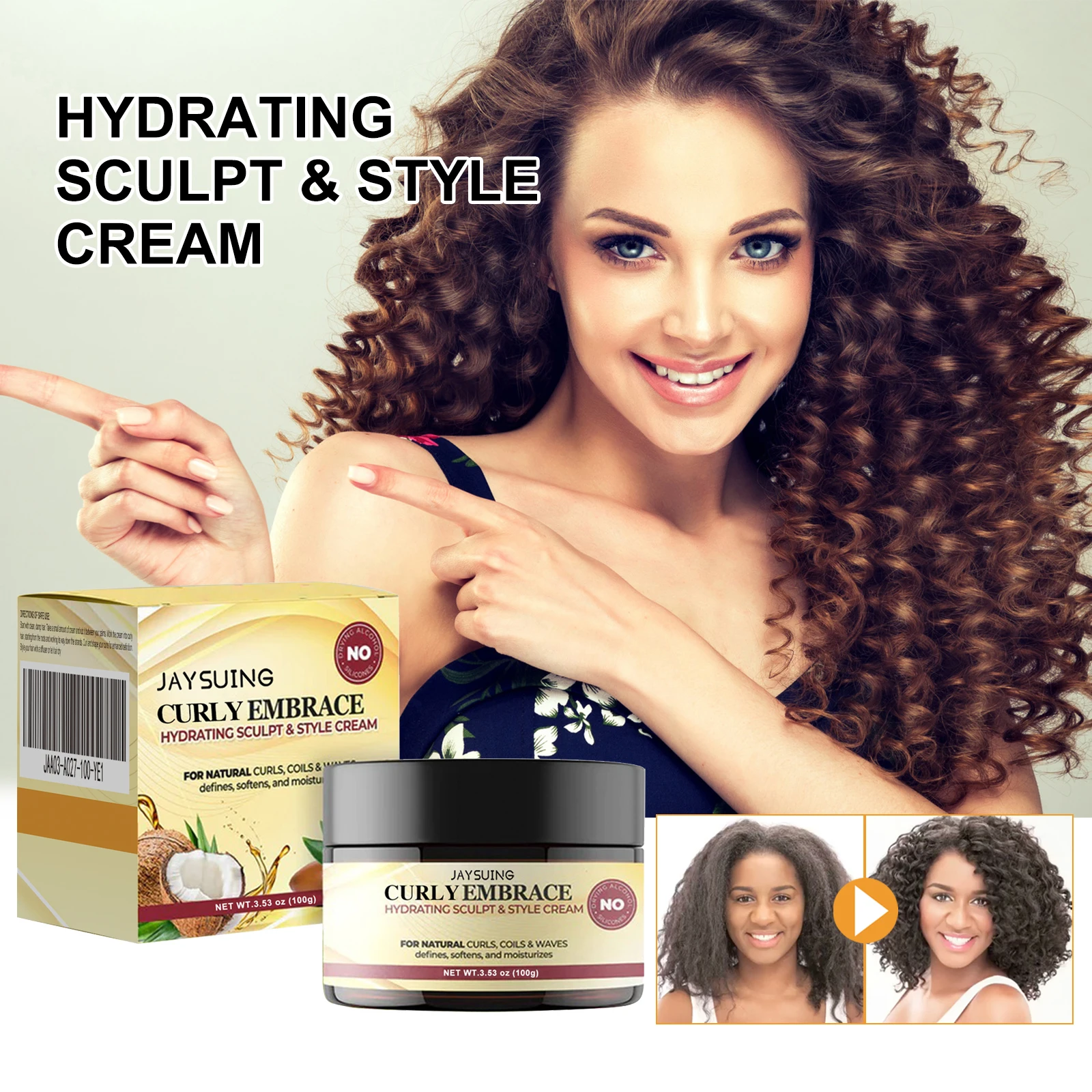 Moroccan Oil Curly Hair Elastin Improve Hair Brightness Smooth Frizzy Prevent Dryness Moisturize Shape Fluffy Care